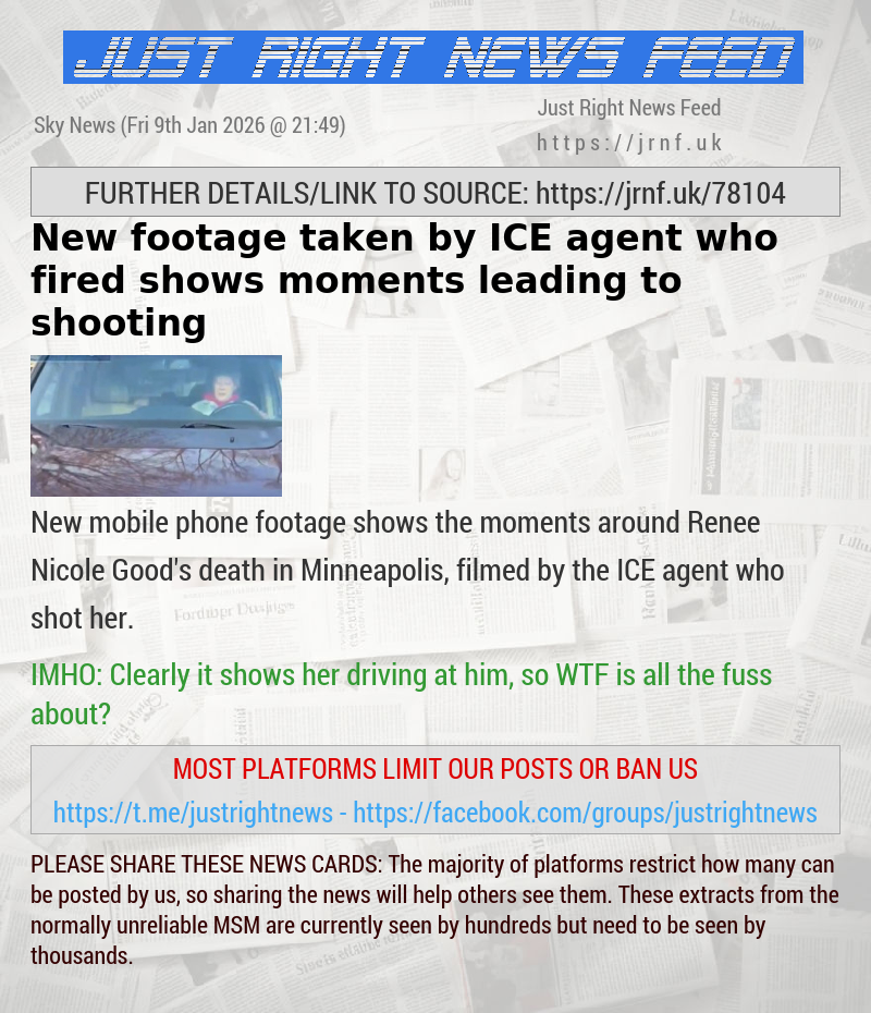 New footage taken by ICE agent who fired shows moments leading to shooting