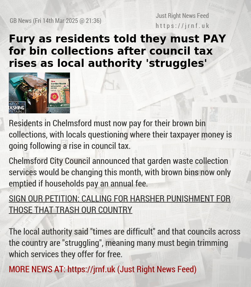 Fury as residents told they must PAY for bin collections after council tax rises as local authority ’struggles’