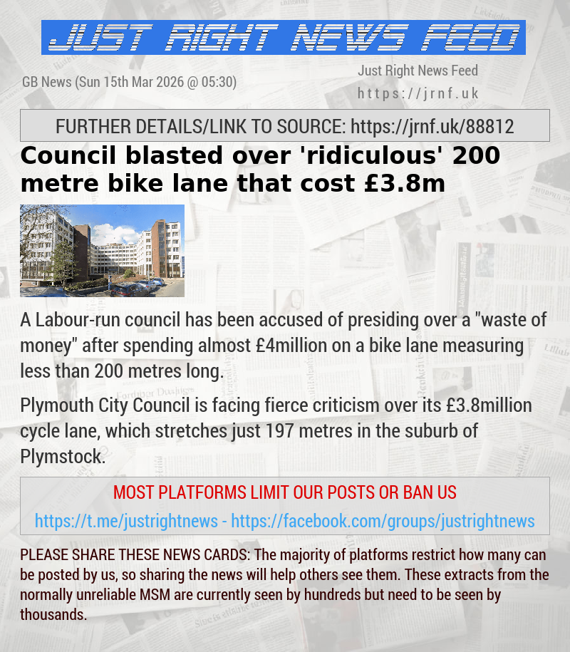 Council blasted over ’ridiculous’ 200—metre bike lane that cost &pound;3.8m