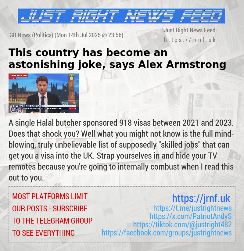 This country has become an astonishing joke, says Alex Armstrong