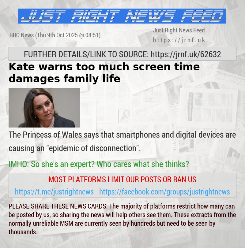 Kate warns too much screen time damages family life