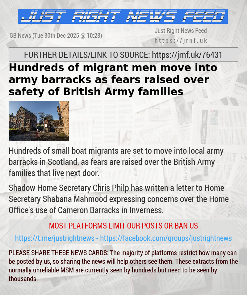Hundreds of migrant men move into army barracks as fears raised over safety of British Army families