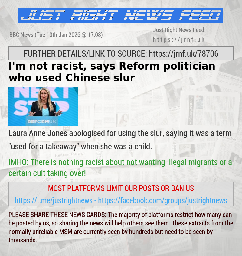 I’m not racist, says Reform politician who used Chinese slur