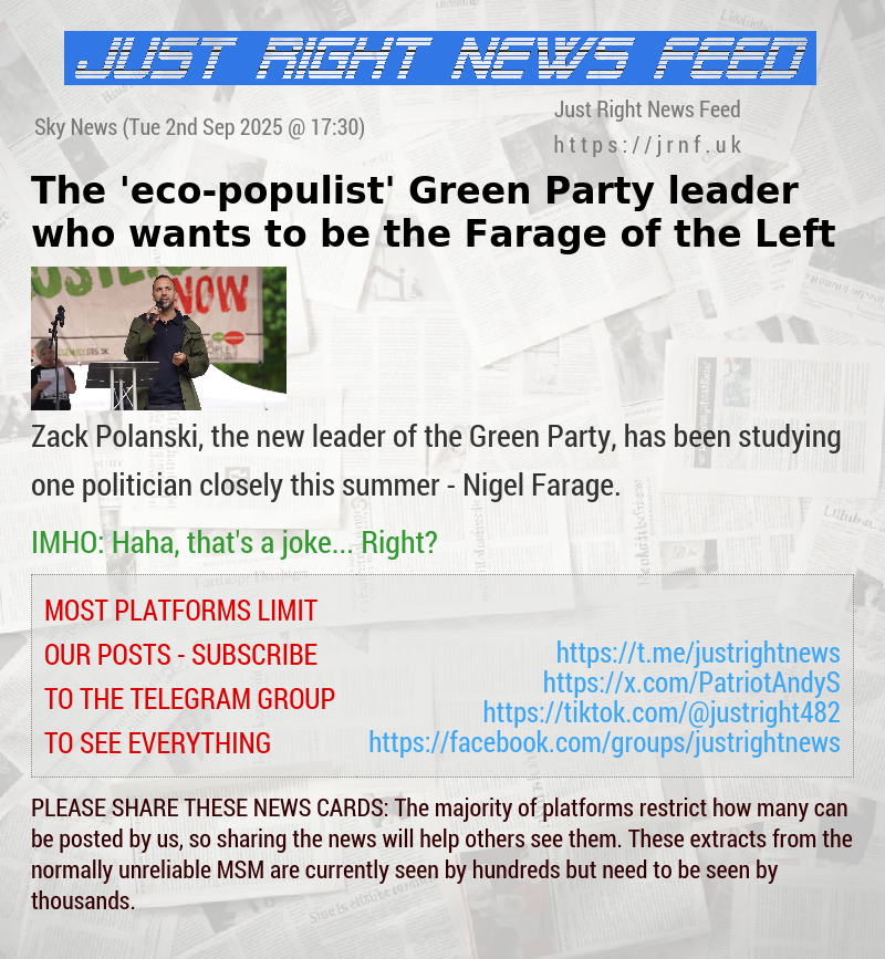 The ’eco—populist’ Green Party leader who wants to be the Farage of the Left 