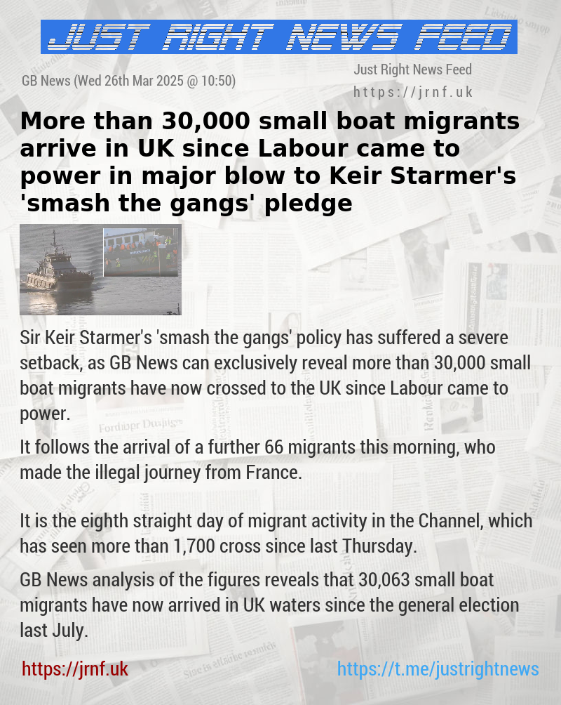 More than 30,000 small boat migrants arrive in UK since Labour came to power in major blow to Keir Starmer’s ’smash the gangs’ pledge