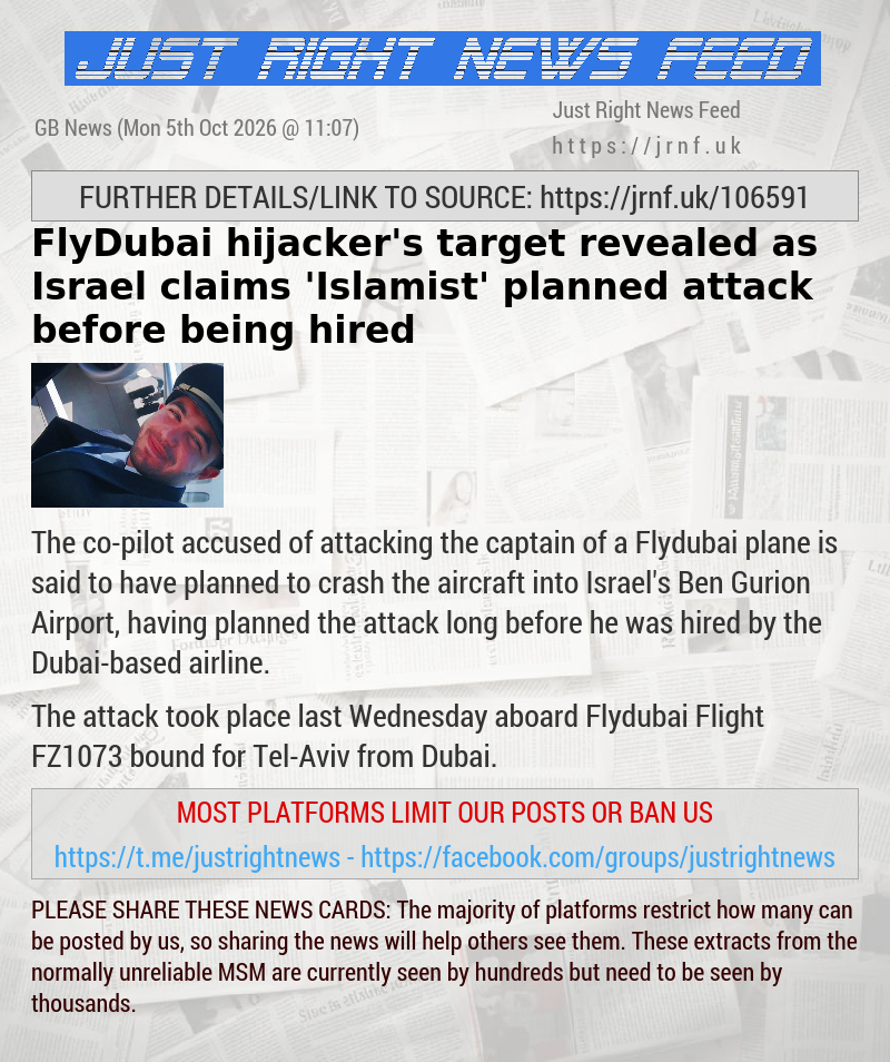 FlyDubai hijacker’s target revealed as Israel claims ’Islamist’ planned attack before being hired