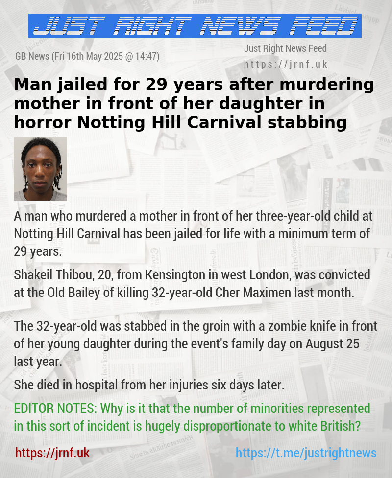 Man jailed for 29 years after murdering mother in front of her daughter in horror Notting Hill Carnival stabbing