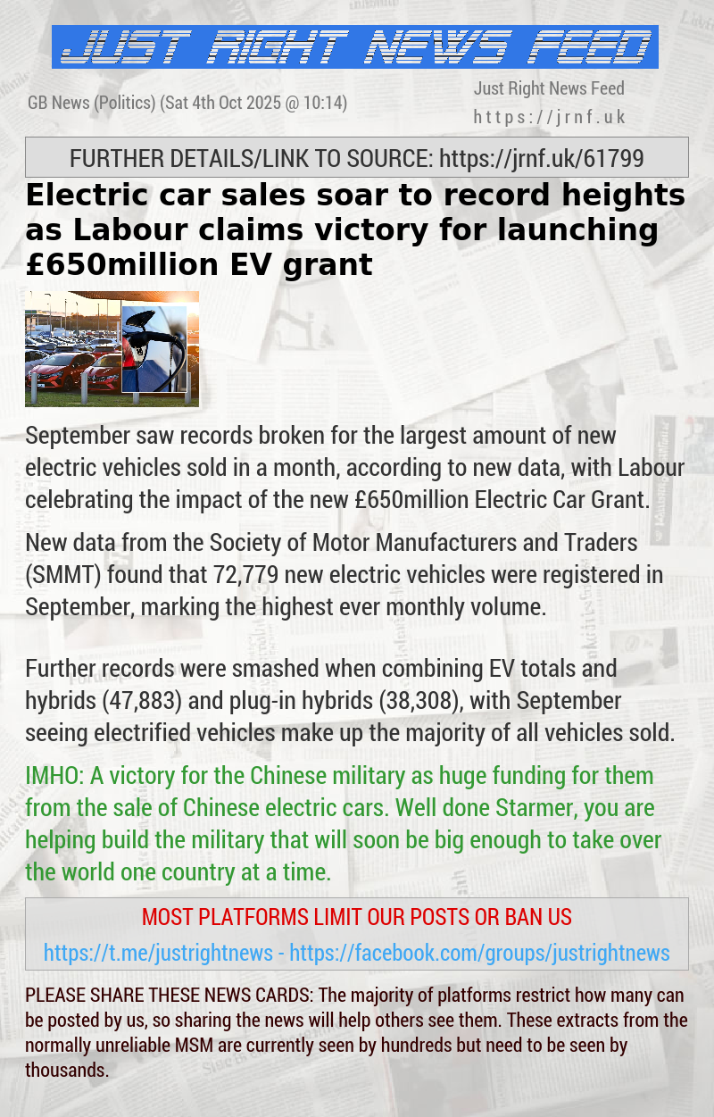 Electric car sales soar to record heights as Labour claims victory for launching £650million EV grant
