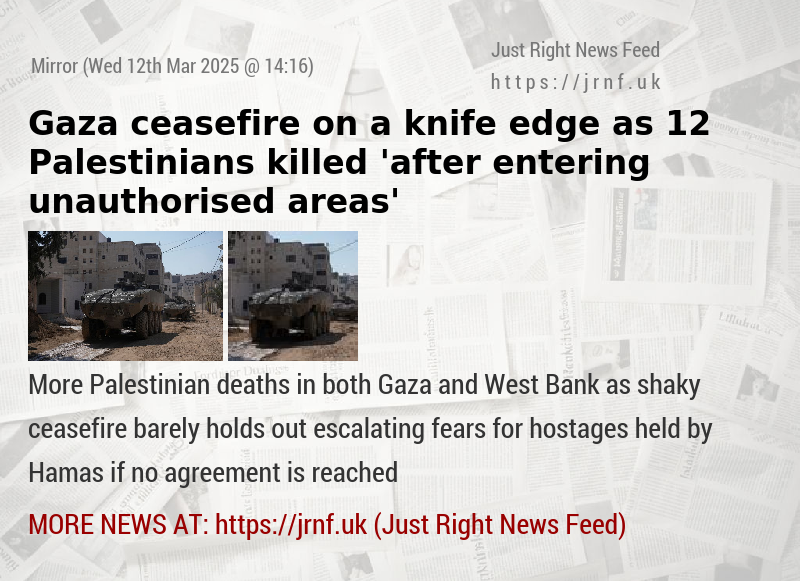 Gaza ceasefire on a knife—edge as 12 Palestinians killed ’after entering unauthorised areas’