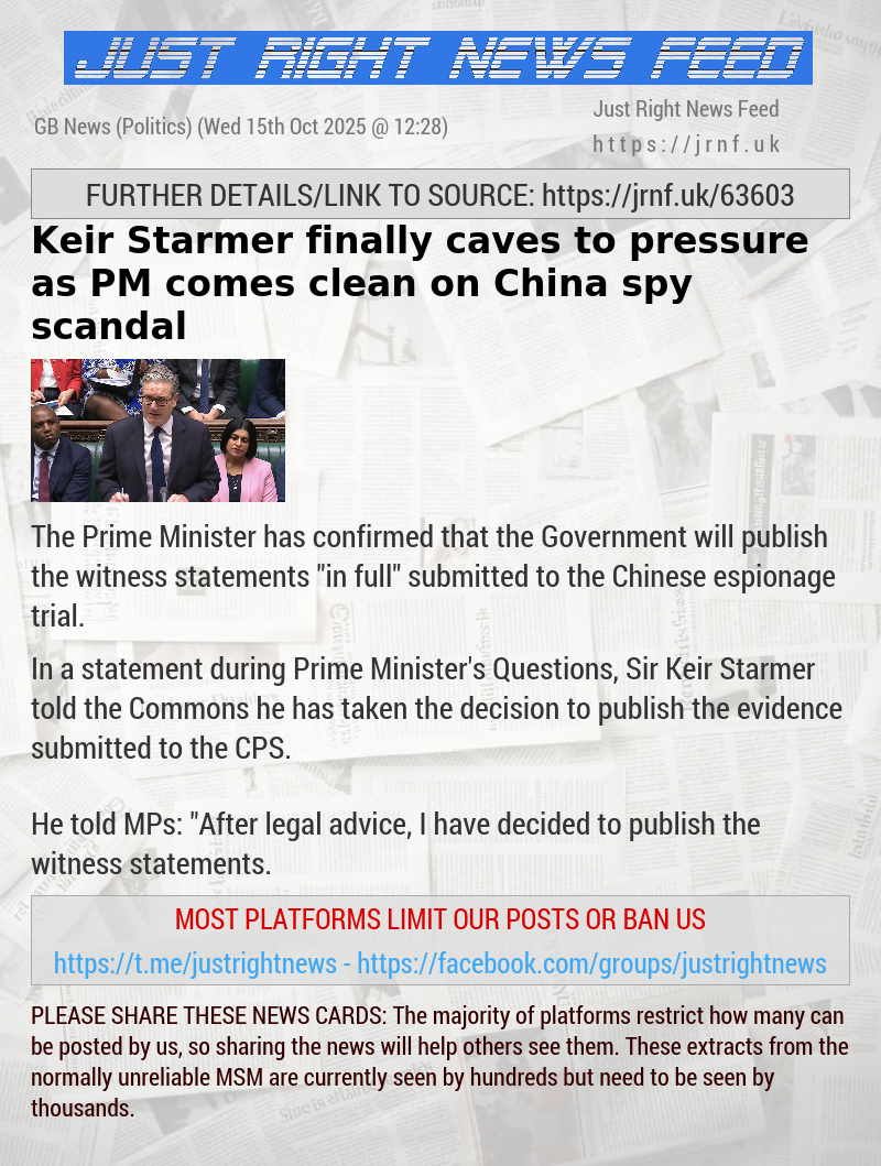 Keir Starmer finally caves to pressure as PM comes clean on China spy scandal