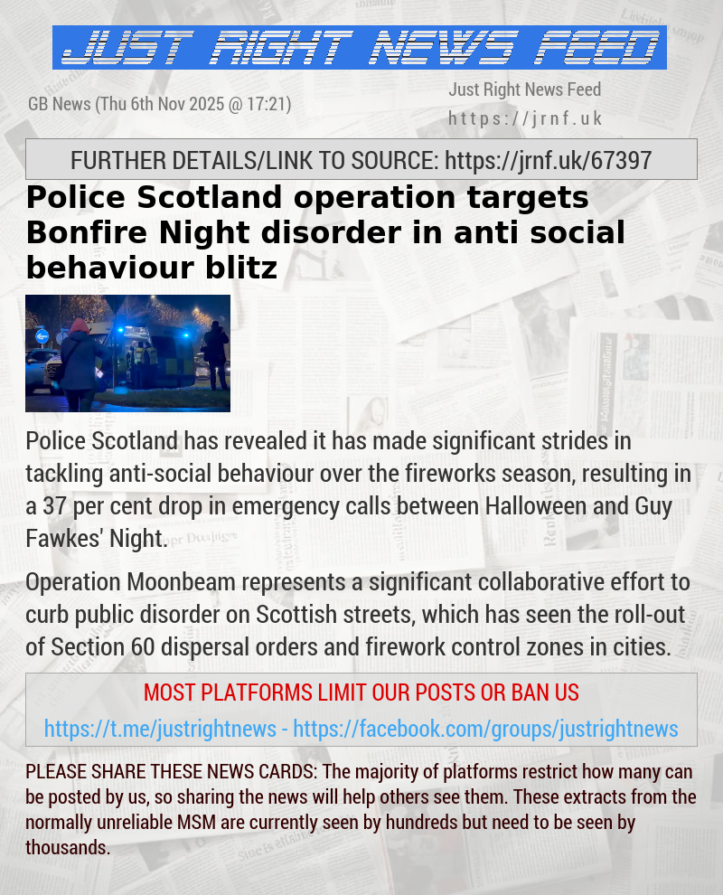 Police Scotland operation targets Bonfire Night disorder in anti—social behaviour blitz
