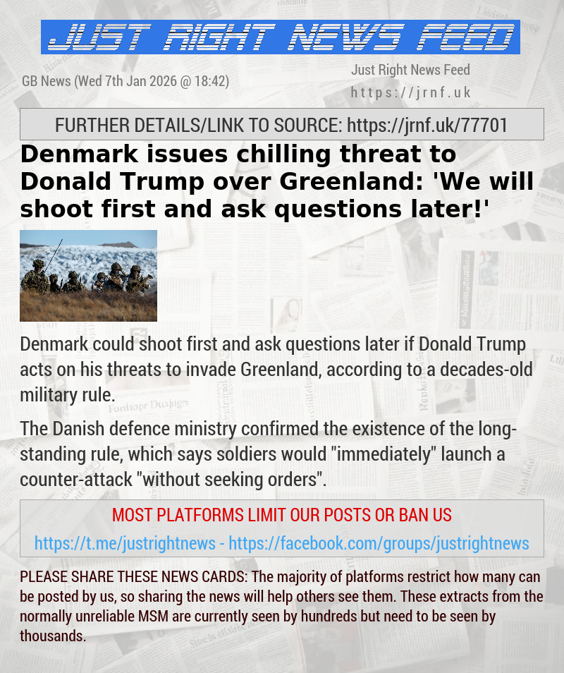 Denmark issues chilling threat to Donald Trump over Greenland: ’We will shoot first and ask questions later!’