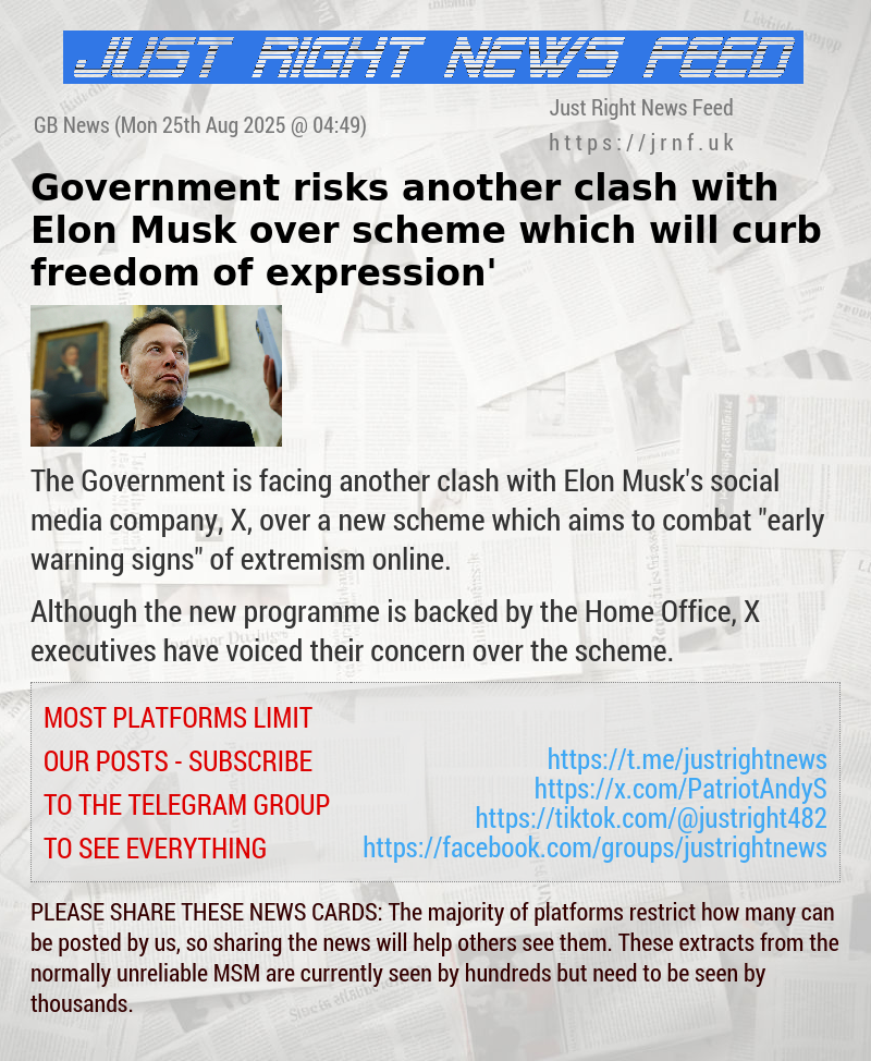 Government risks another clash with Elon Musk over scheme which will ‘curb freedom of expression’