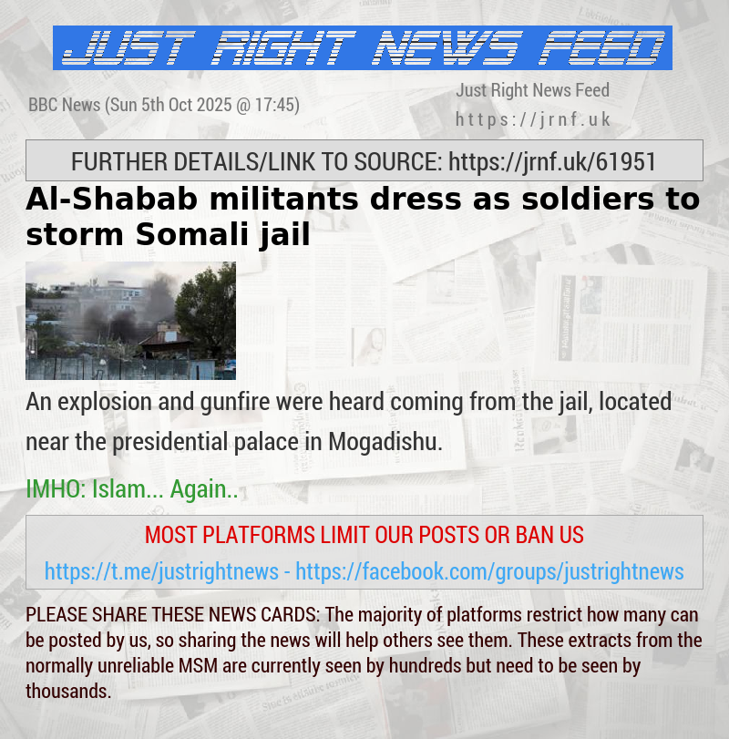 Al—Shabab militants dress as soldiers to storm Somali jail