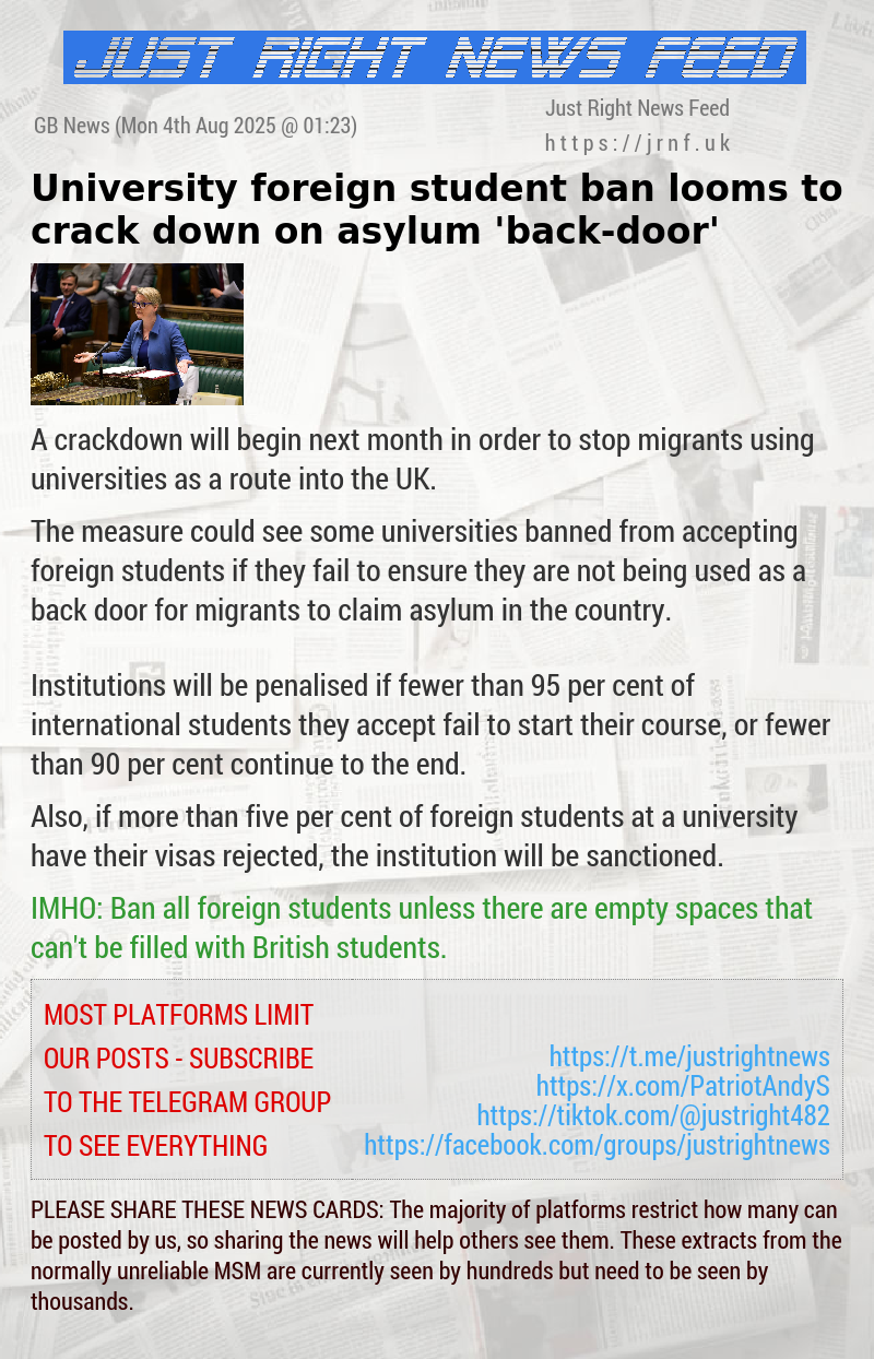 University foreign student ban looms to crack down on asylum ‘back—door’