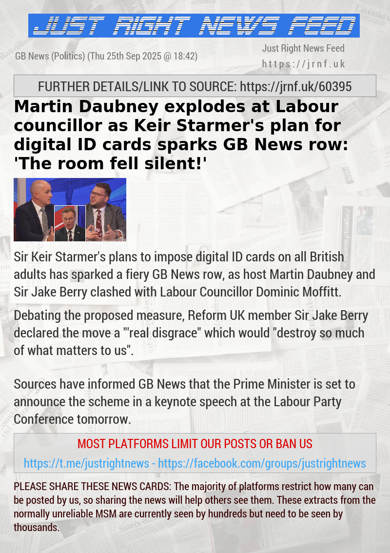 Martin Daubney explodes at Labour councillor as Keir Starmer’s plan for digital ID cards sparks GB News row: ’The room fell silent!’