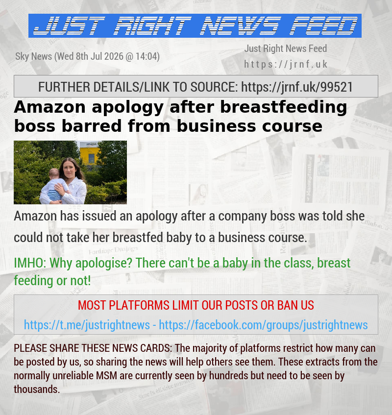 Amazon apology after breastfeeding boss barred from business course