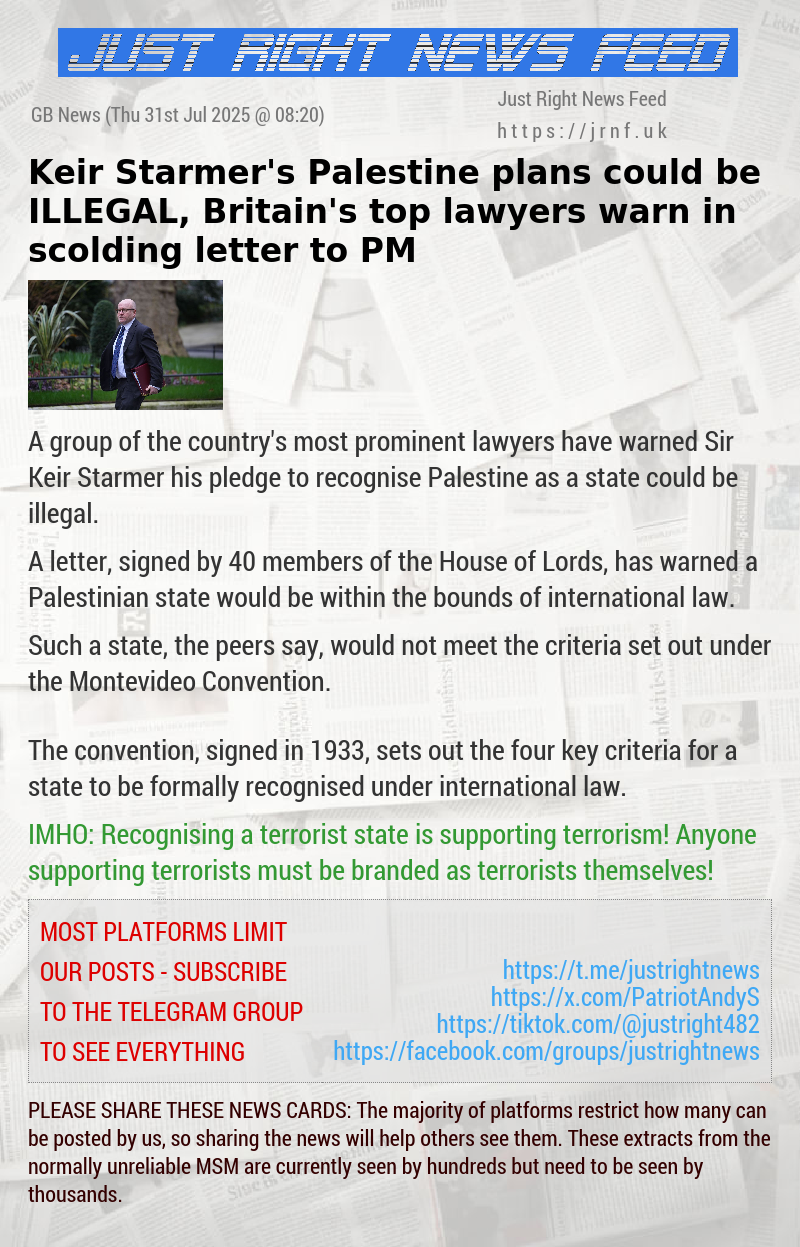 Keir Starmer’s Palestine plans could be ILLEGAL, Britain’s top lawyers warn in scolding letter to PM
