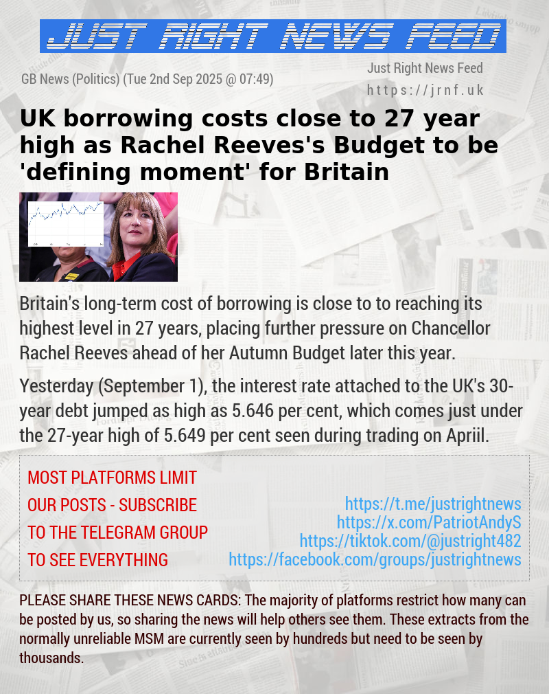 UK borrowing costs close to 27—year high as Rachel Reeves’s Budget to be ’defining moment’ for Britain