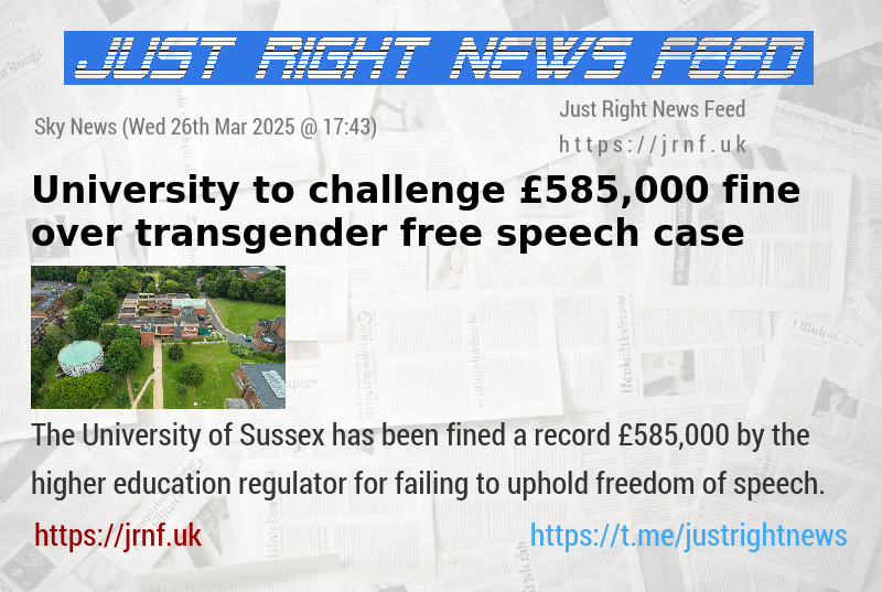 University to challenge £585,000 fine over transgender free speech case