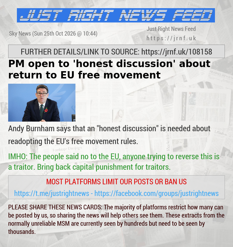 PM open to ’honest discussion’ about return to EU free movement