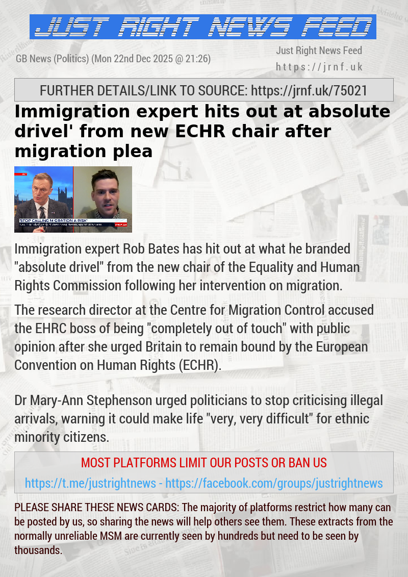 Immigration expert hits out at ‘absolute drivel’ from new ECHR chair after migration plea