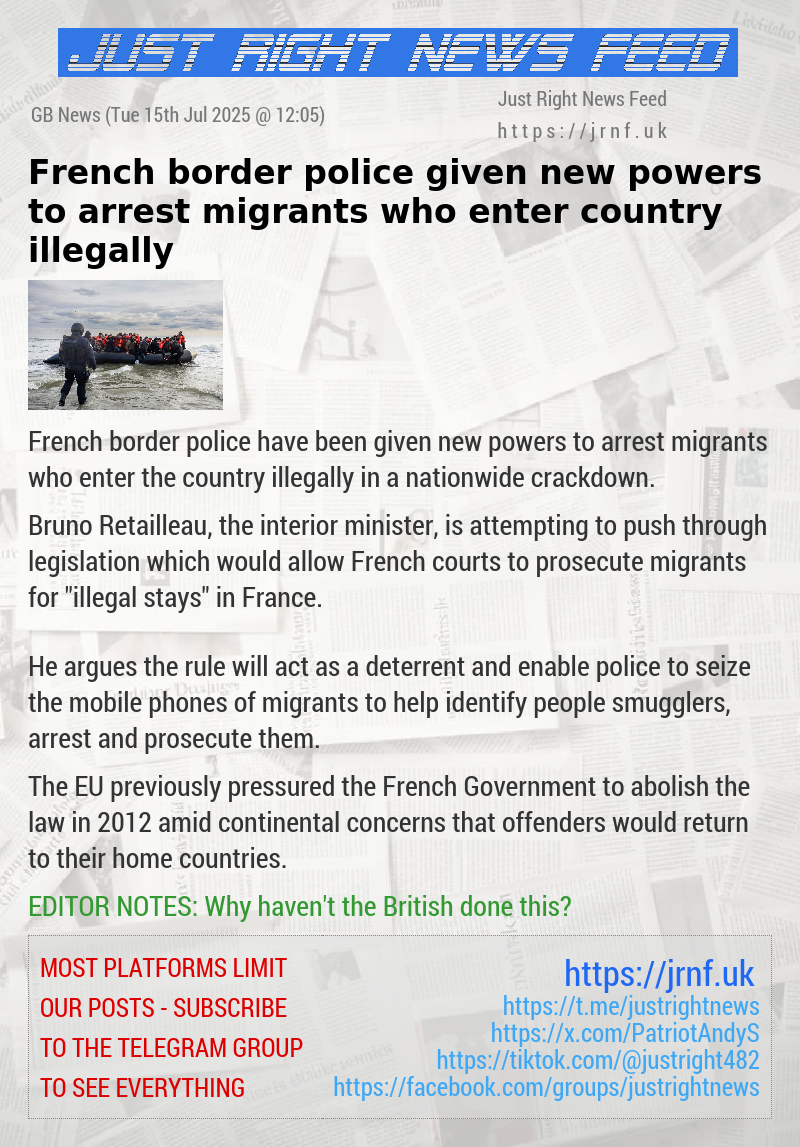 French border police given new powers to arrest migrants who enter country illegally