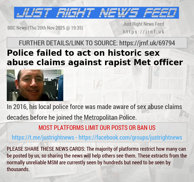 Police failed to act on historic sex abuse claims against rapist Met officer