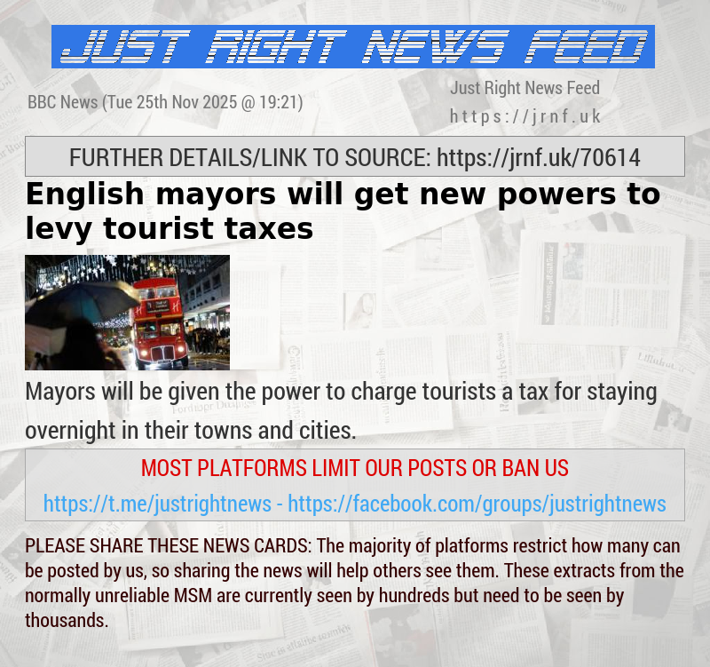 English mayors will get new powers to  levy tourist taxes
