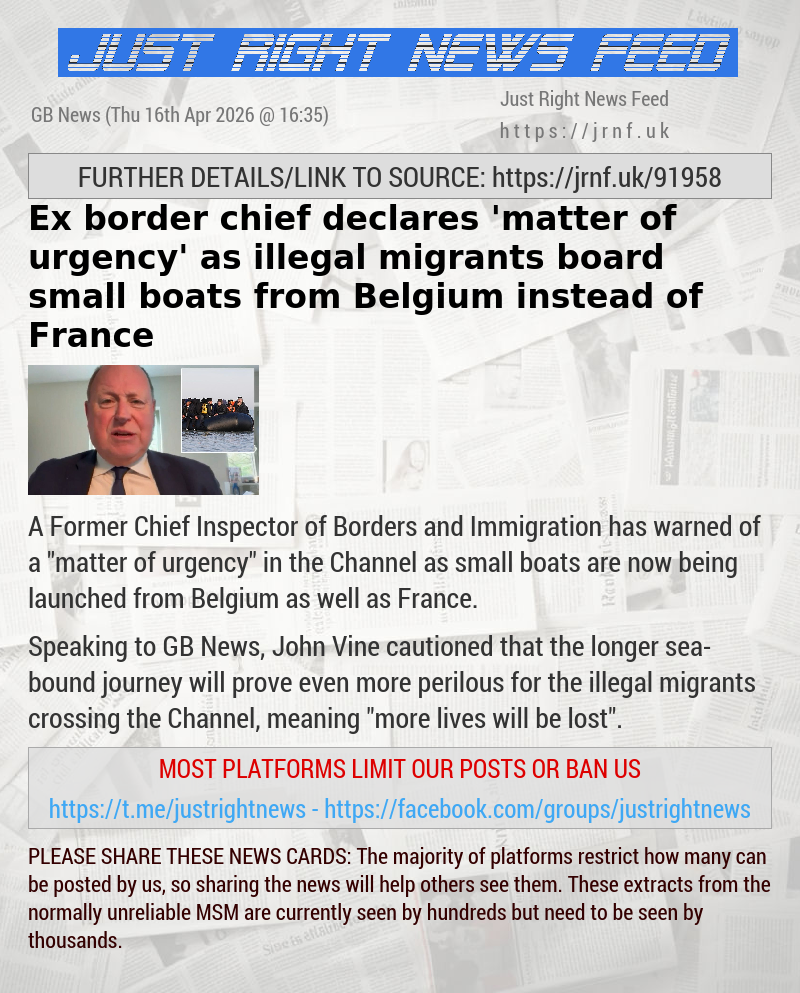 Ex—border chief declares ’matter of urgency’ as illegal migrants board small boats from Belgium instead of France