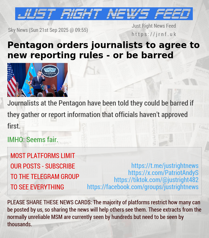 Pentagon orders journalists to agree to new reporting rules — or be barred