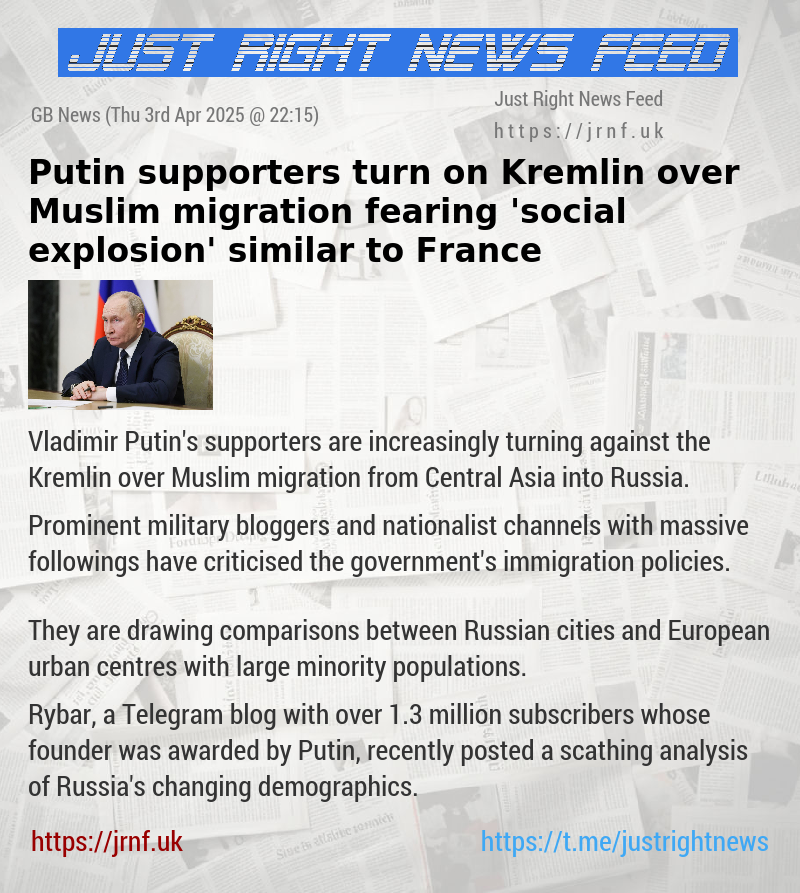 Putin supporters turn on Kremlin over Muslim migration fearing ’social explosion’ similar to France