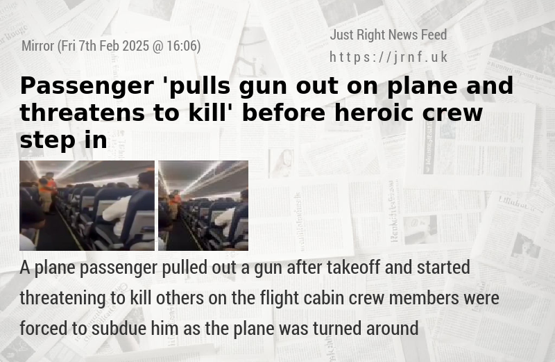 Passenger ’pulls gun out on plane and threatens to kill’ before heroic crew step in