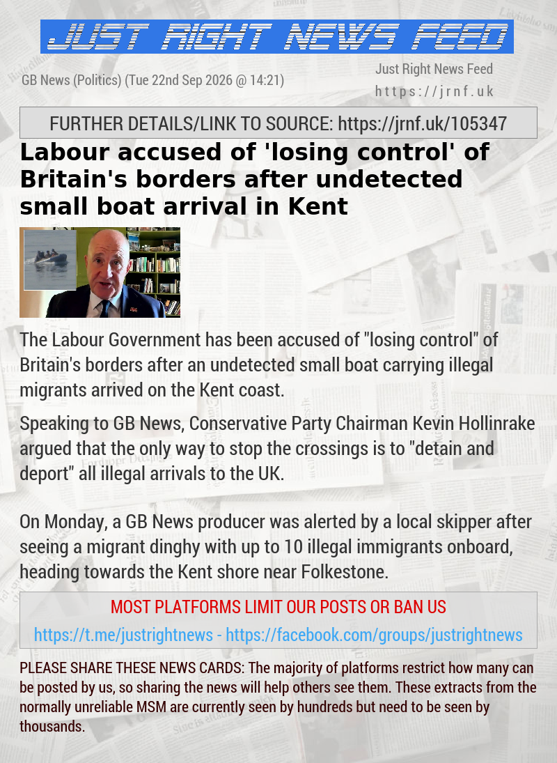 Labour accused of ’losing control’ of Britain’s borders after undetected small boat arrival in Kent