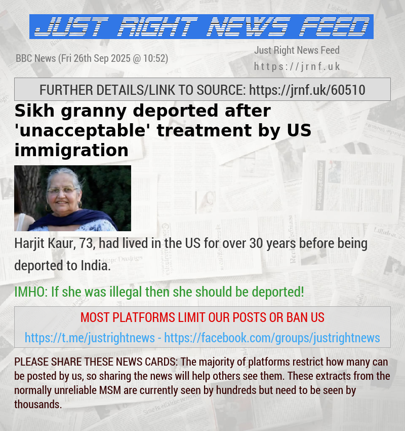 Sikh granny deported after ’unacceptable’ treatment by US immigration 