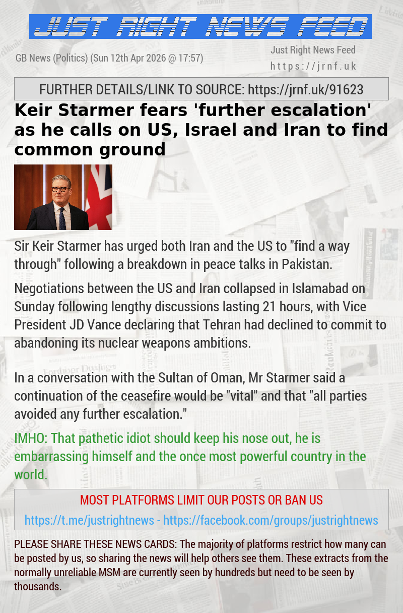 Keir Starmer fears ‘further escalation’ as he calls on US, Israel and Iran to find common ground