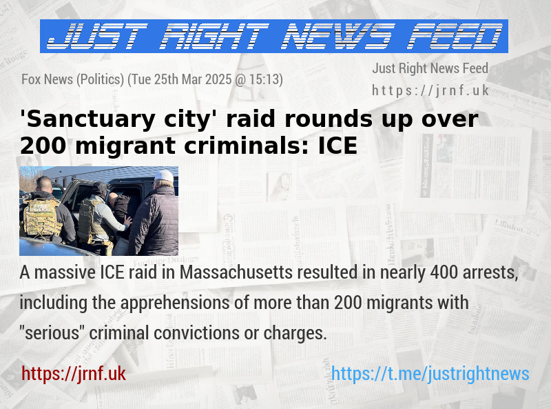 ’Sanctuary city’ raid rounds up over 200 migrant criminals: ICE