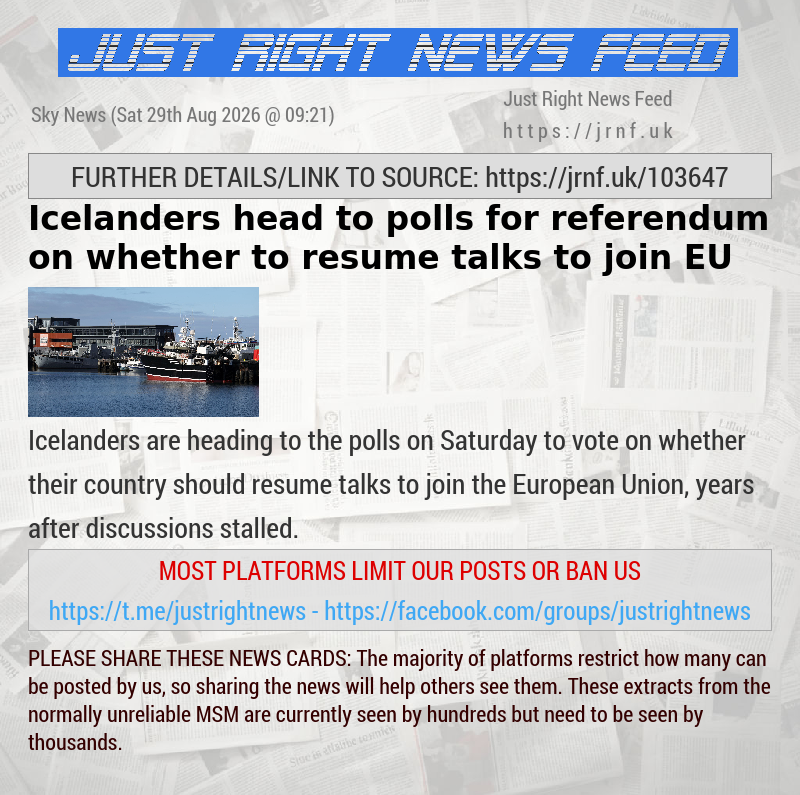 Icelanders head to polls for referendum on whether to resume talks to join EU