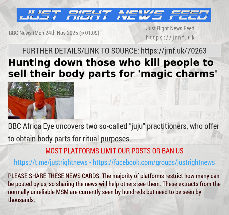 Hunting down those who kill people to sell their body parts for ’magic charms’