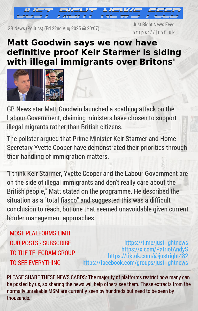 Matt Goodwin says we now have definitive proof Keir Starmer is ‘siding with illegal immigrants over Britons’