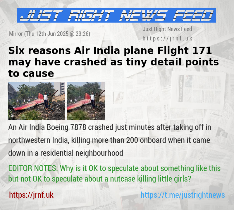 Six reasons Air India plane Flight 171 may have crashed as tiny detail points to cause