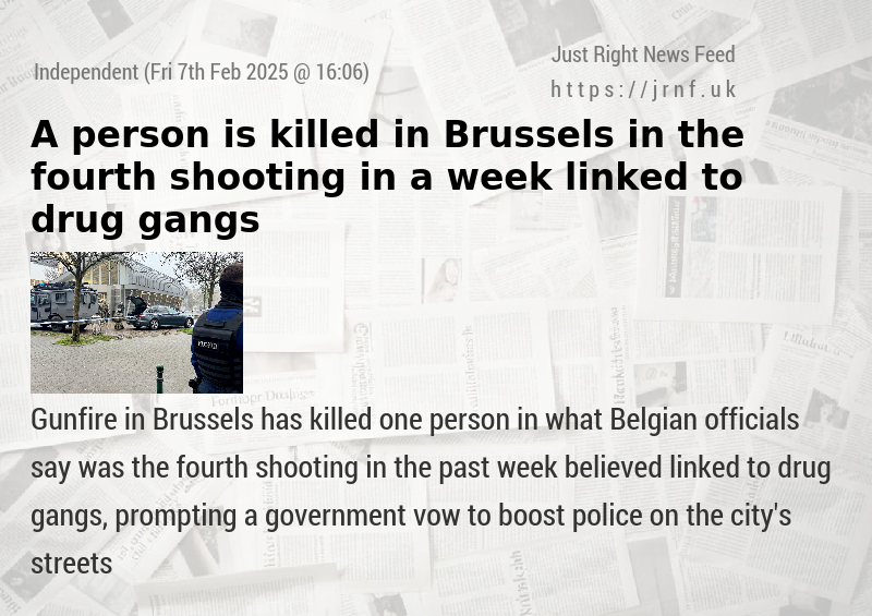 A person is killed in Brussels in the fourth shooting in a week linked to drug gangs