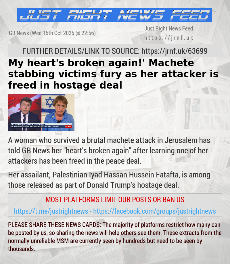 ‘My heart’s broken again!’ Machete stabbing victims fury as her attacker is freed in hostage deal