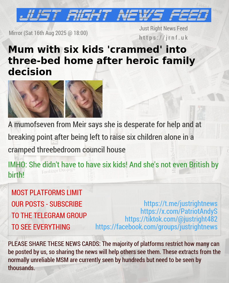 Mum with six kids ’crammed’ into three—bed home after heroic family decision