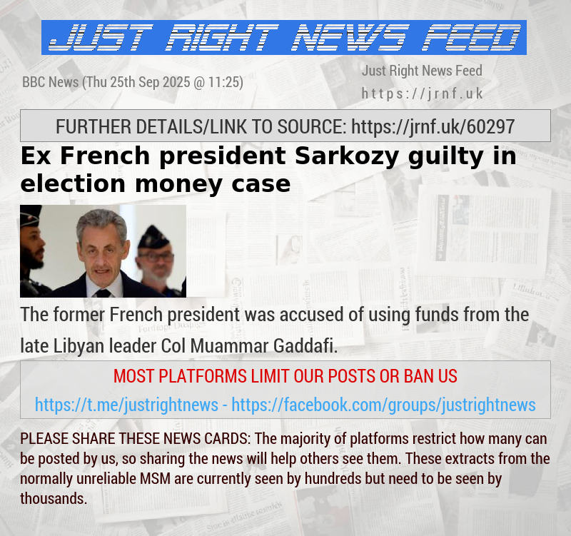 Ex—French president Sarkozy guilty in election money case