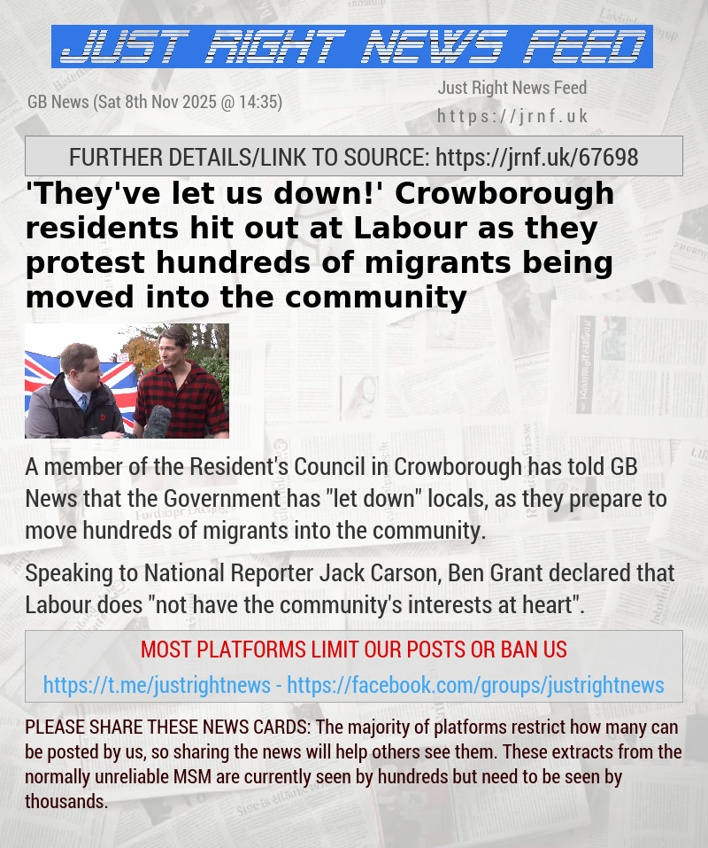 ’They’ve let us down!’ Crowborough residents hit out at Labour as they protest hundreds of migrants being moved into the community
