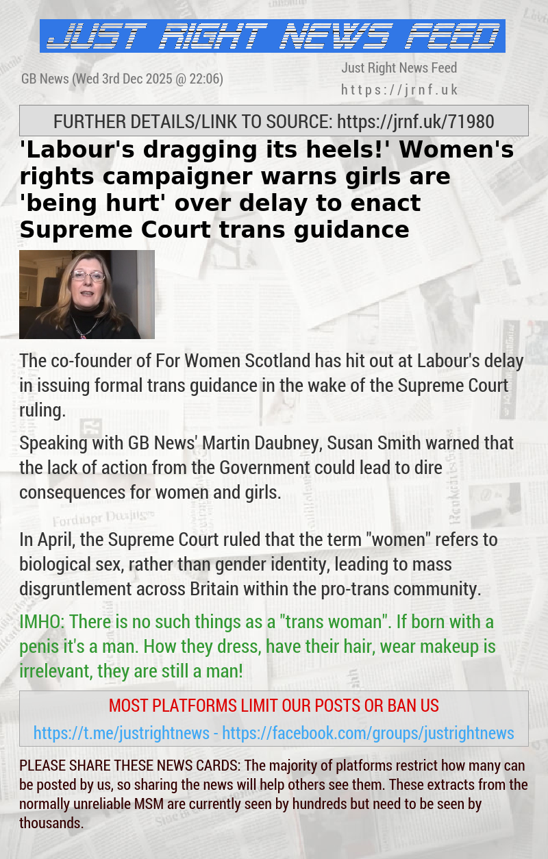 ’Labour’s dragging its heels!’ Women’s rights campaigner warns girls are ’being hurt’ over delay to enact Supreme Court trans guidance
