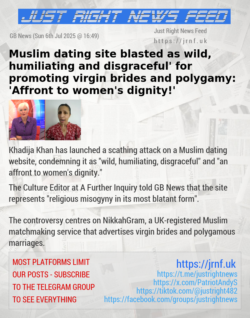Muslim dating site blasted ​

 as ‘wild, humiliating and disgraceful’ for promoting virgin brides and polygamy: ’Affront to women’s dignity!’