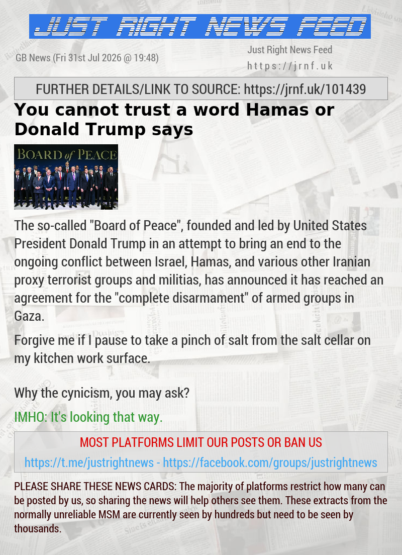 You cannot trust a word Hamas or Donald Trump says