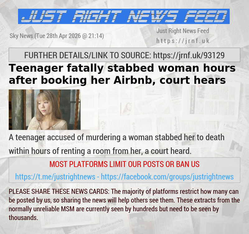 Teenager fatally stabbed woman hours after booking her Airbnb, court hears